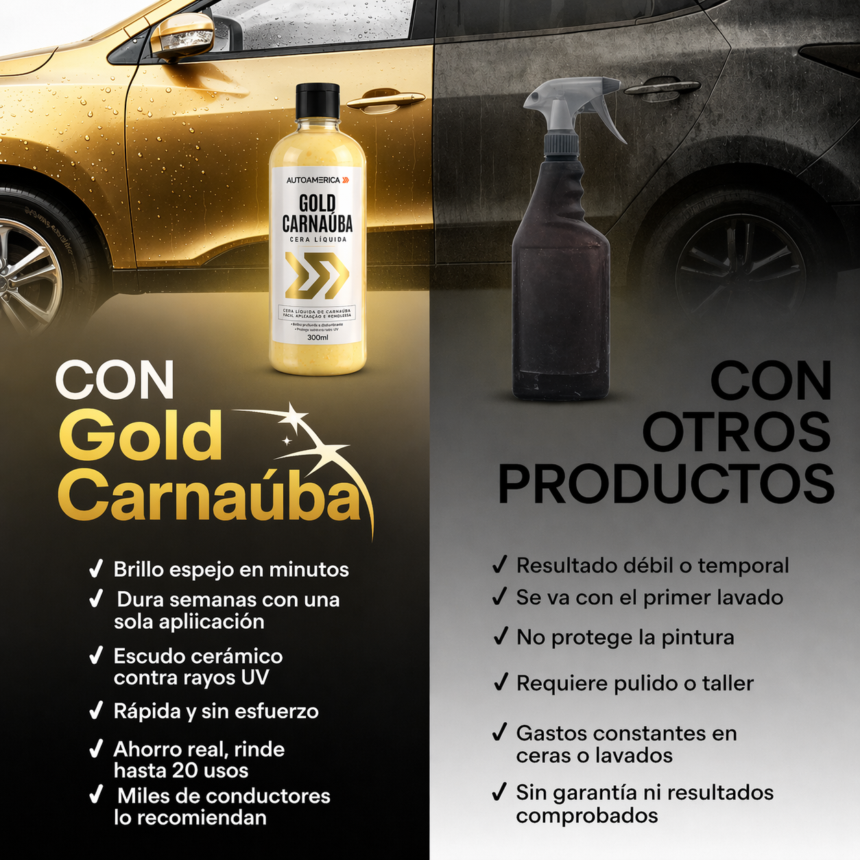 Gold Carnauba Cerámica  – Cera de carnauba 3 en 1 | 300 ml