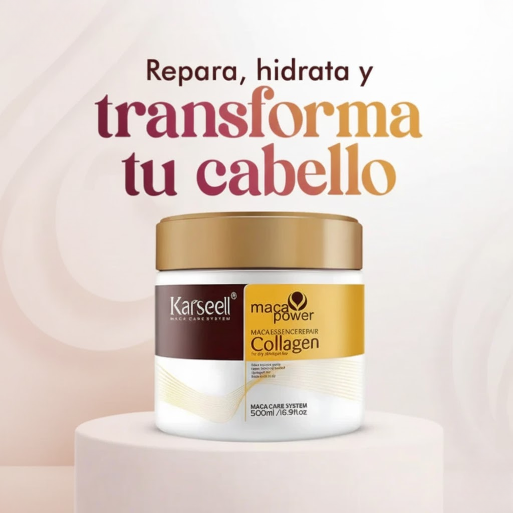 Karsell™ Mascarilla Capilar de Colágeno — “Cabello vivo, fuerte y brillante… en solo minutos.”