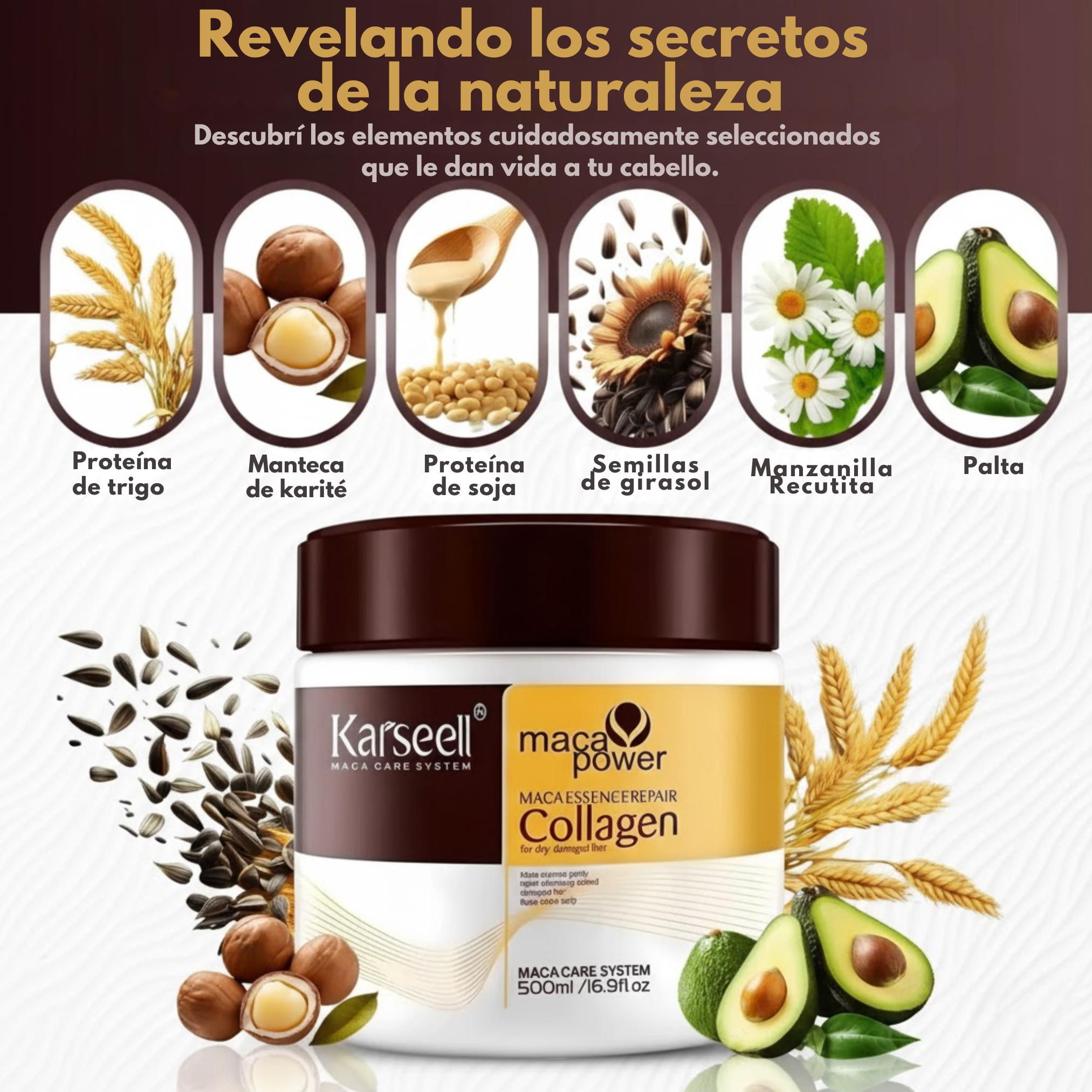 Karsell™ Mascarilla Capilar de Colágeno — “Cabello vivo, fuerte y brillante… en solo minutos.”