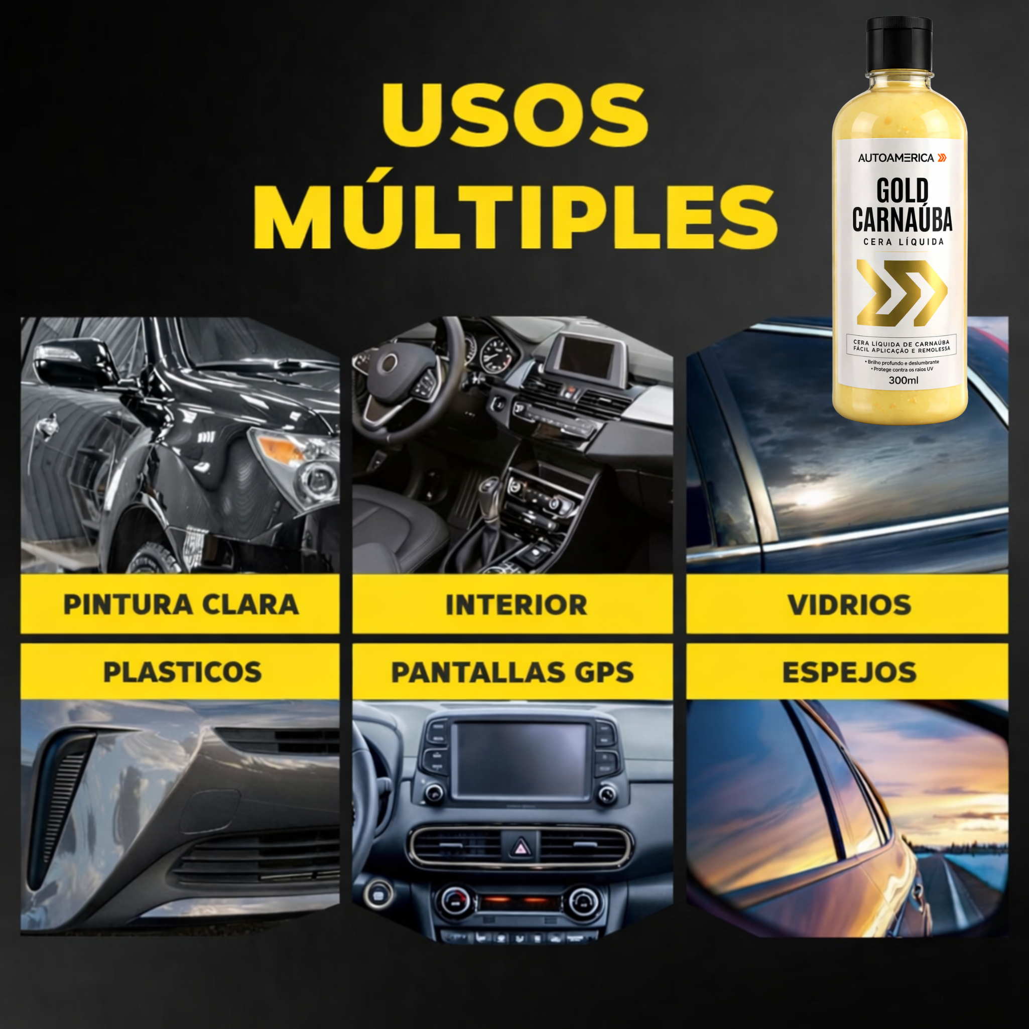 Gold Carnauba Cerámica  – Cera de carnauba 3 en 1 | 300 ml