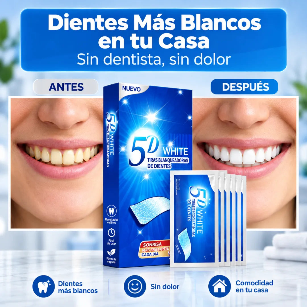 5D White Pro – Tiras Blanqueadoras para Dientes
