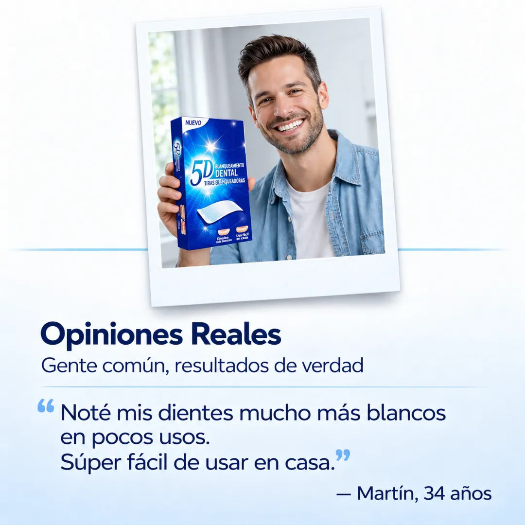 5D White Pro – Tiras Blanqueadoras para Dientes