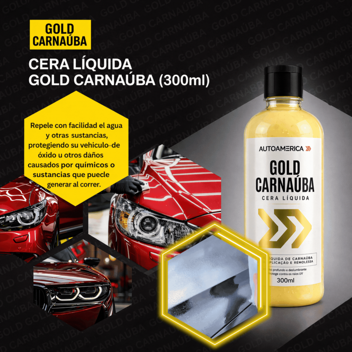 Gold Carnauba Cerámica  – Cera de carnauba 3 en 1 | 300 ml